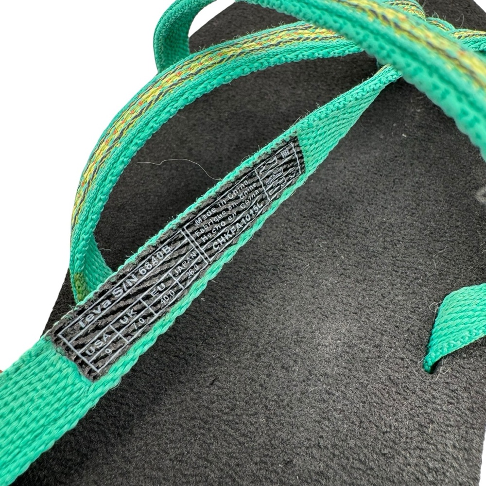 Teva Blue Olawahu Pintado Florida Keys Mush Thong Flip Flop Sandal 9‎ - Picture 3 of 4